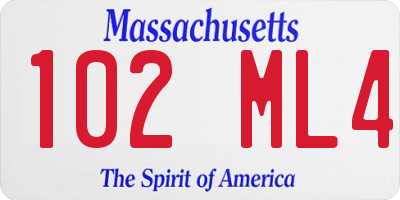 MA license plate 102ML4