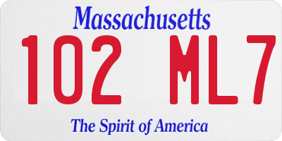 MA license plate 102ML7