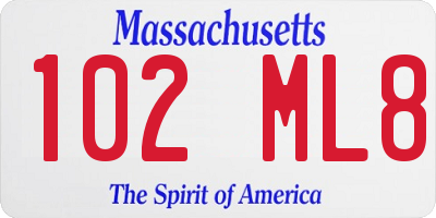 MA license plate 102ML8