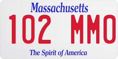 MA license plate 102MM0
