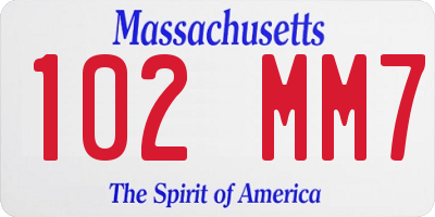 MA license plate 102MM7