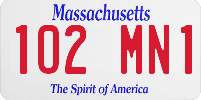 MA license plate 102MN1