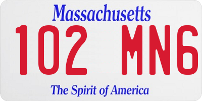 MA license plate 102MN6