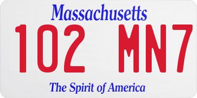 MA license plate 102MN7