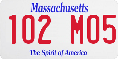 MA license plate 102MO5