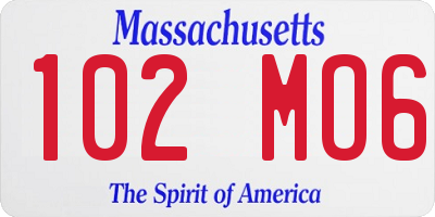 MA license plate 102MO6