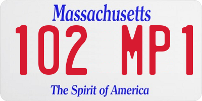 MA license plate 102MP1