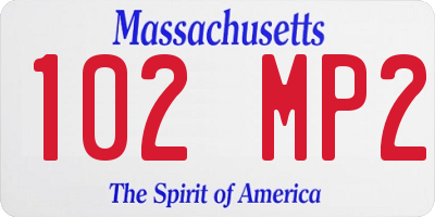 MA license plate 102MP2