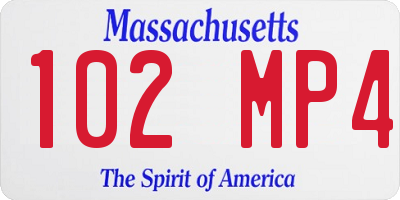 MA license plate 102MP4