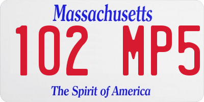 MA license plate 102MP5