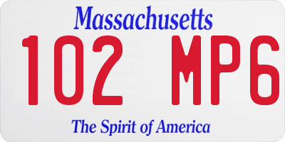 MA license plate 102MP6