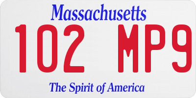 MA license plate 102MP9