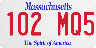 MA license plate 102MQ5