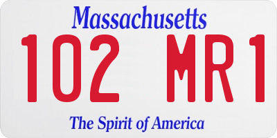 MA license plate 102MR1