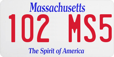 MA license plate 102MS5