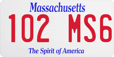 MA license plate 102MS6