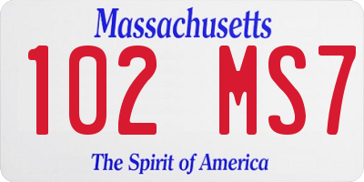 MA license plate 102MS7