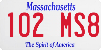 MA license plate 102MS8