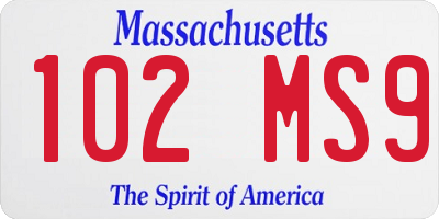 MA license plate 102MS9