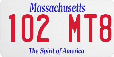 MA license plate 102MT8