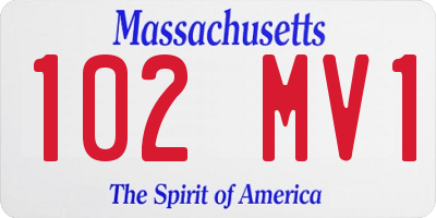 MA license plate 102MV1