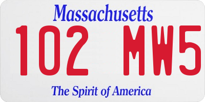 MA license plate 102MW5