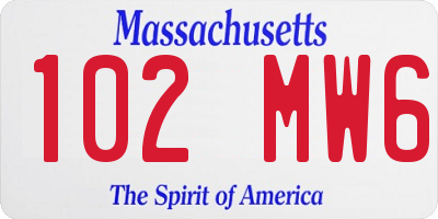 MA license plate 102MW6