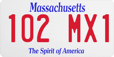 MA license plate 102MX1