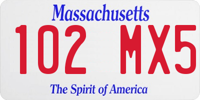 MA license plate 102MX5