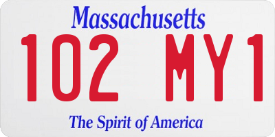 MA license plate 102MY1