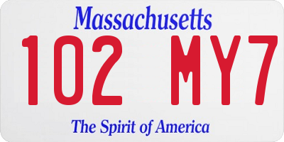 MA license plate 102MY7