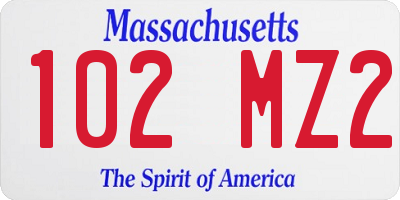 MA license plate 102MZ2