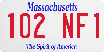 MA license plate 102NF1