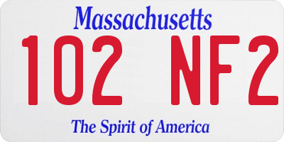 MA license plate 102NF2