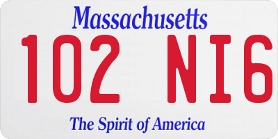 MA license plate 102NI6