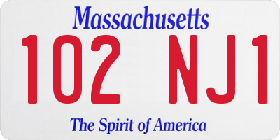 MA license plate 102NJ1