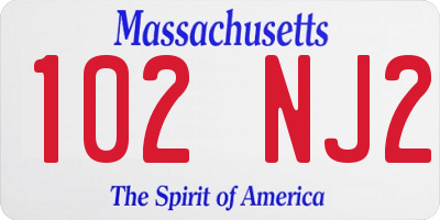 MA license plate 102NJ2