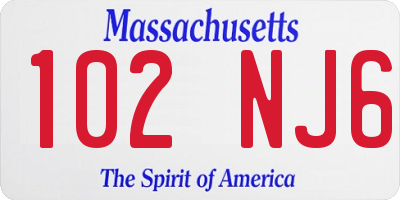 MA license plate 102NJ6