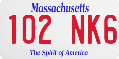 MA license plate 102NK6