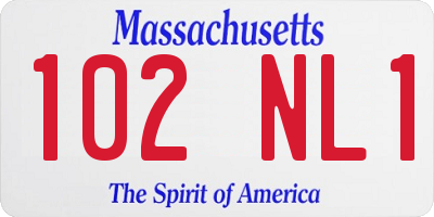 MA license plate 102NL1