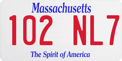 MA license plate 102NL7