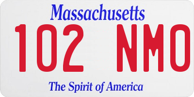 MA license plate 102NM0