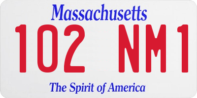 MA license plate 102NM1