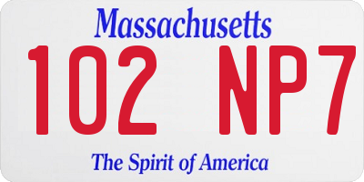 MA license plate 102NP7