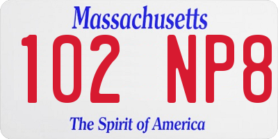 MA license plate 102NP8