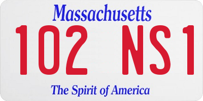 MA license plate 102NS1