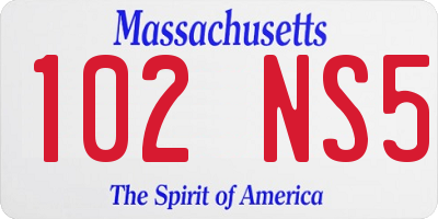 MA license plate 102NS5