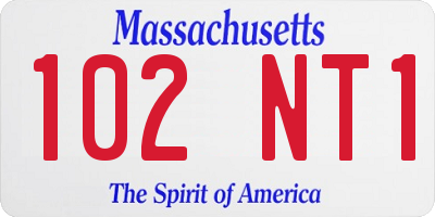 MA license plate 102NT1