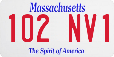 MA license plate 102NV1