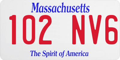MA license plate 102NV6